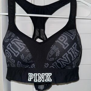 PINK Victoria's Secret Black Sports Bra Size Small